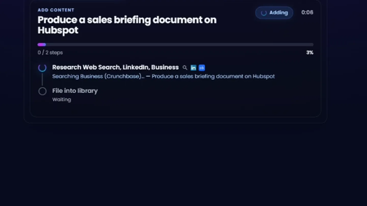 A research run across the web, LinkedIn and Reddit, returning the account and what is said about it, each with its source