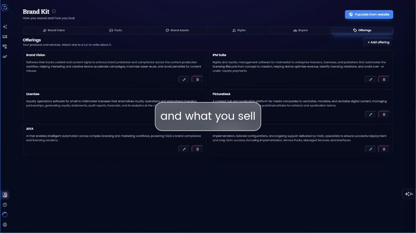 One offering argued to two roles in the buying committee, in one brand