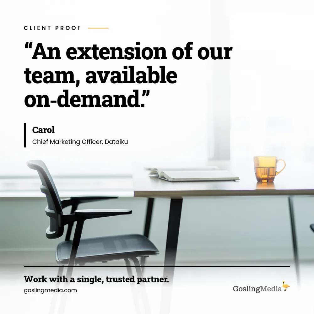 Gosling Media testimonial post