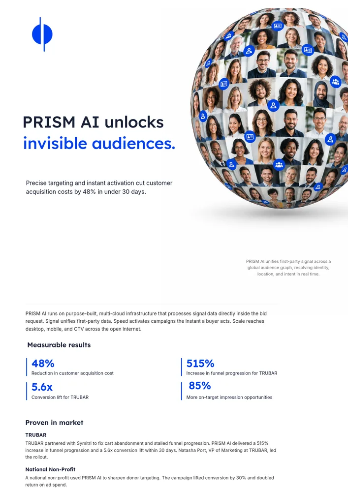 Symitri introduction one-pager, made in DesignTech