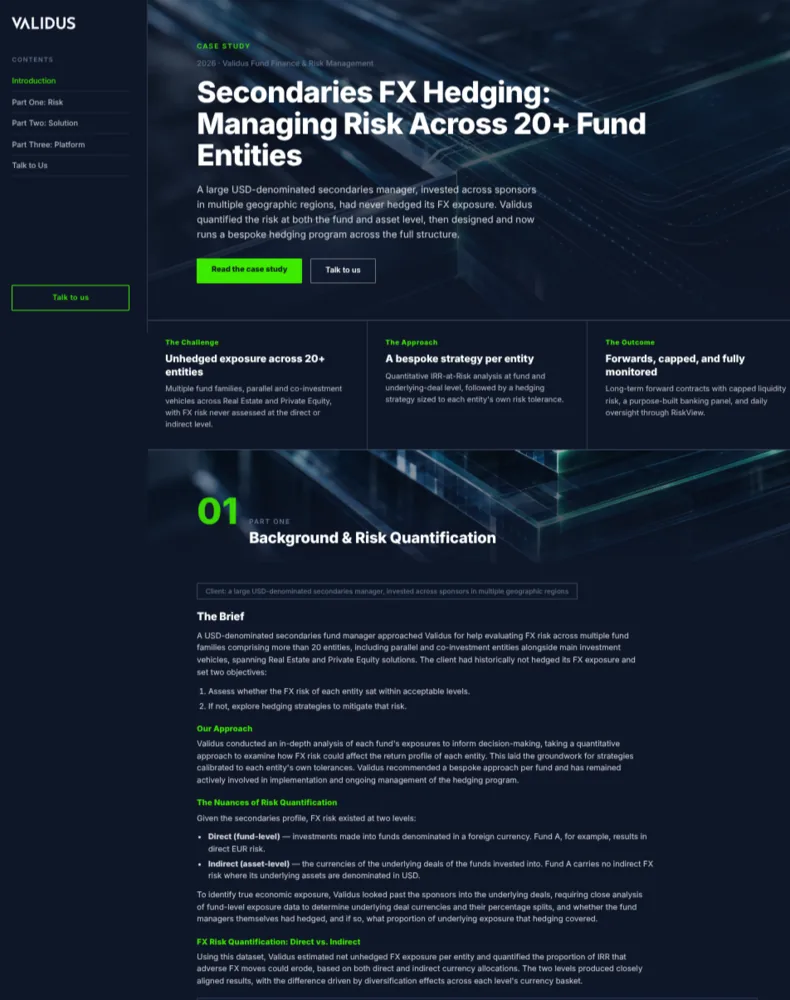 Validus white paper on secondaries FX hedging